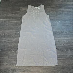 Vintage Erika Collection Taupe Maxi Dress PL Lagenlook Boho Cottagecore 90's